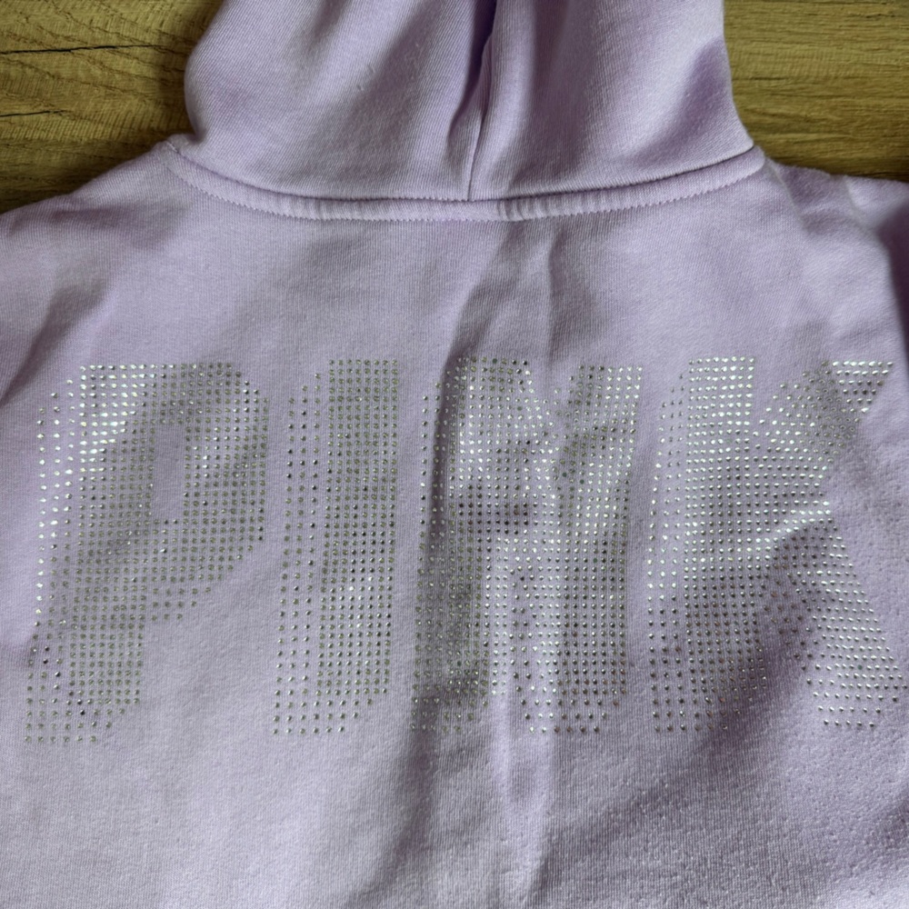 PINK VS Pink Joggers & Lavender Rhinstone Zip-Up Hoodie - Picture 3 of 8